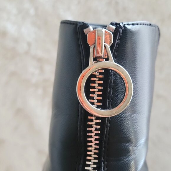 BAR III Booties Dillan Zipper Black Cushioned Peep Toe High Heel Boots SZ 7M - Picture 8 of 10